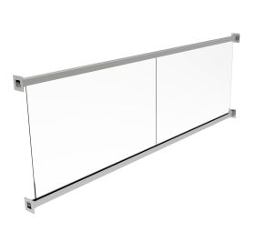 Balkon francuski szklany zestaw 250 x 110 cm | szkło bezpieczne bezbarwne stal nierdzewna 40x40 mm