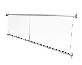 Balkon francuski szklany zestaw 250 cm | szkło bezpieczne bezbarwne stal nierdzewna fi 42.4