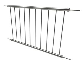 Balkon francuski ze stali nierdzewnej zestaw 130cm | poręcz fi 42,4 pionowe wypełnienie