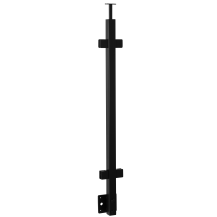 Słupek balkonu francuskiego – montaż boczny – 40 x 40 mm z podporą poręczy, czarny