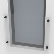 Balkon francuski szklany na rotulach - okno 90 cm - szkło bezpieczne 55.2 bezbarwne - styropian 20cm zestaw montażowy
