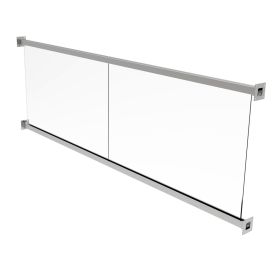Balkon francuski szklany zestaw 250 cm | szkło bezpieczne bezbarwne stal nierdzewna 40x40 mm
