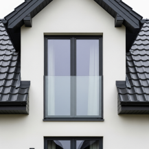 Balkon francuski szklany do ramy okiennej - okno 100 cm - szkło bezpieczne 55.2 bezbarwne - zestaw montażowy