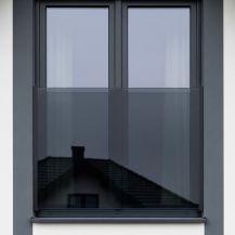 Balkon francuski szklany do ramy okiennej - okno 90 cm - szkło bezpieczne 55.2 grafitowe - zestaw montażowy