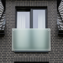 Balkon francuski szklany na rotulach - okno 90 cm - szkło bezpieczne 55.2 mleczne - styropian 20cm zestaw montażowy