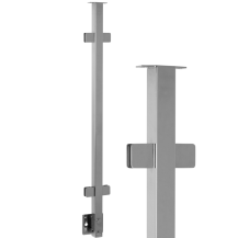 Słupek balkonu francuskiego – montaż boczny – 40 x 40 mm z poręczą, polerowany